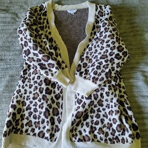 Time and Tru Animal Print Women's Open Front Sweater/Cardigan Size XXL